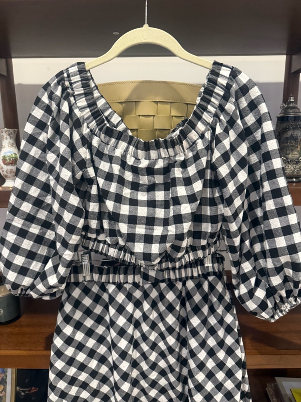 Anthropologie Maeve Gingham 2 piece Skirt and Top Set - Picture 3 of 7